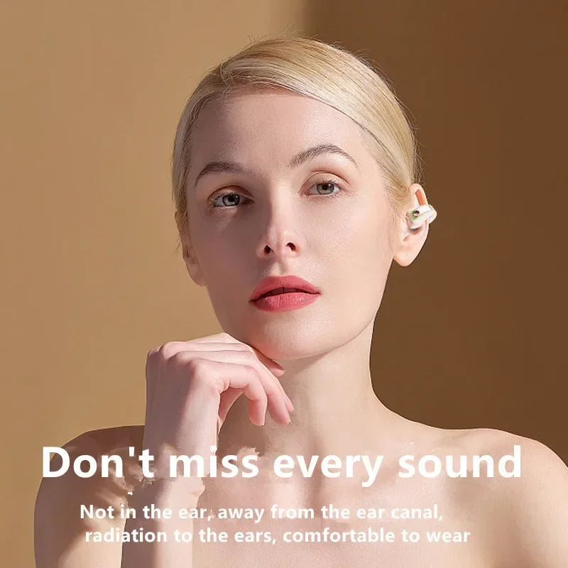 Wireless Bluetooth Bone Conduction Ear Clip Headphones with Mic