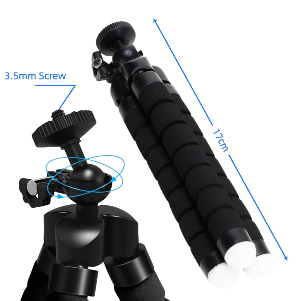 Portable Mini Tripod Stand with Bluetooth Remote & Phone Holder | Flexible Selfie Stick Tripod